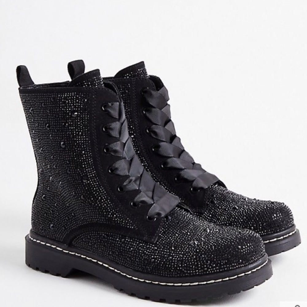 Betsey Johnston & Torrid Bedazzled Combat Boot 😍